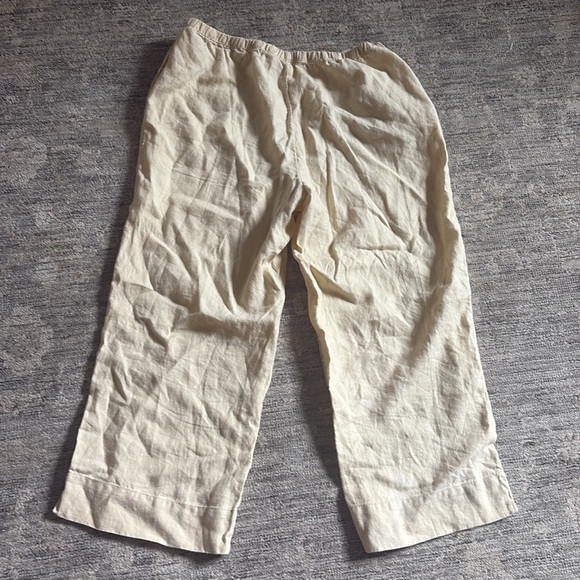 J. Jill butter yellow wide leg linen Pants - women’s size medium - Picture 5 of 6